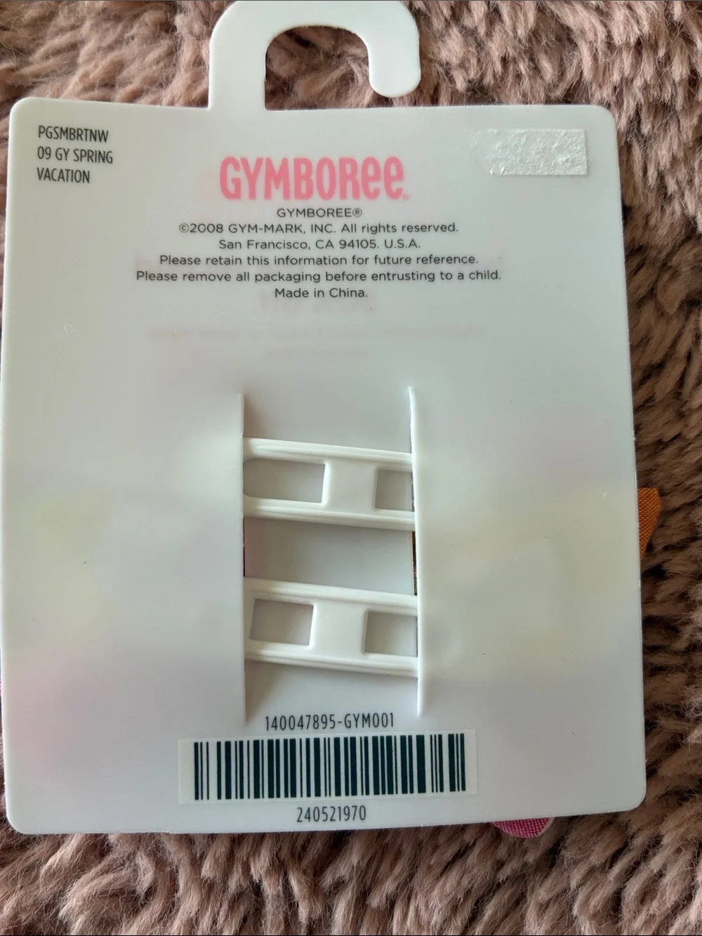 Gymboree Pink Plaid & Multi-Color Bow Hair Clips